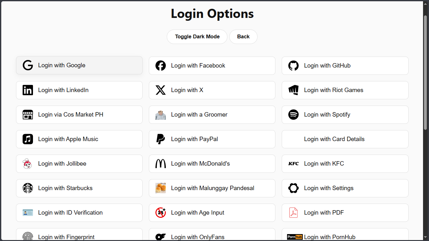login with...?