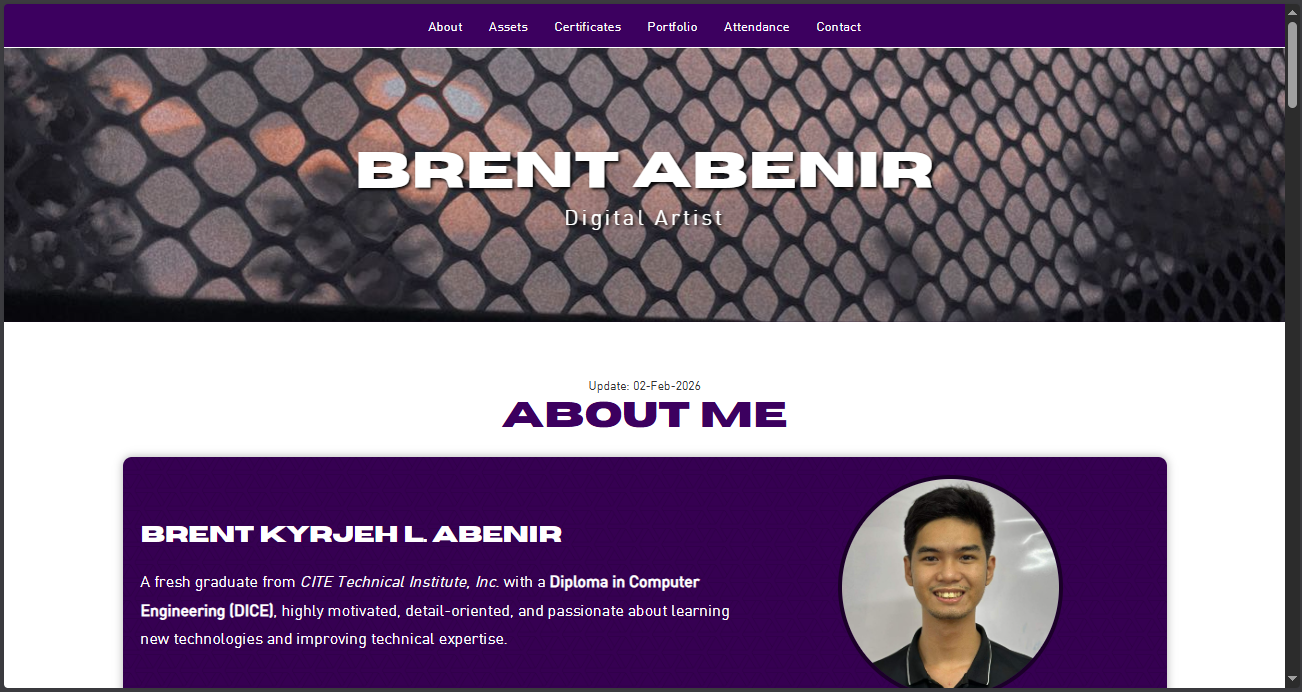 Portfolio Page Current